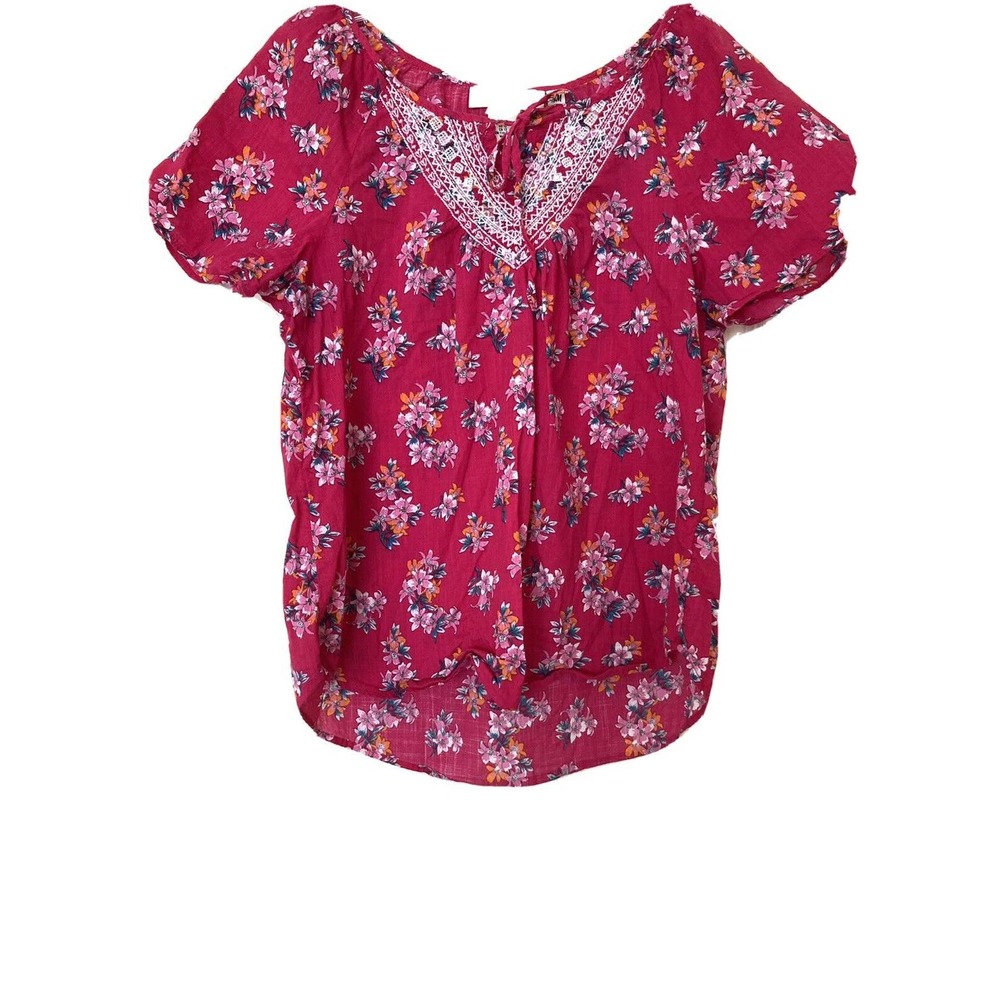 L.O.G.G. H&M Pink Floral Top Sz 12